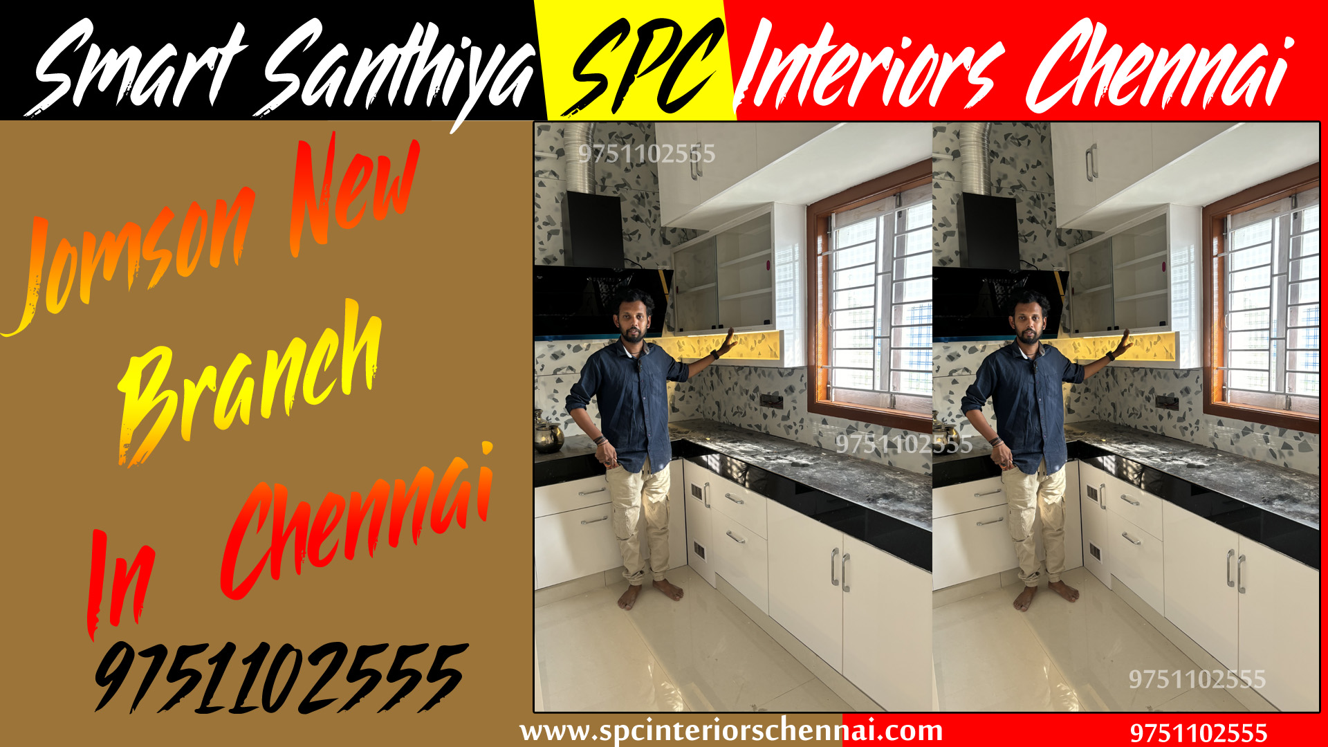 spc grey color modular kitchen chennai